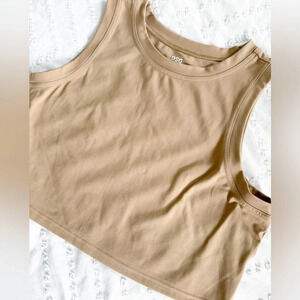 DSG Plus Size Crop Camel Tan Tank 2X 2XL Curvy NWOT Muscle Tank